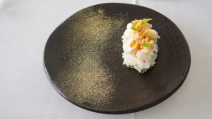 Japanese sushi rice with prawn